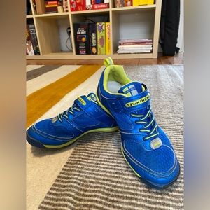 Tsukihoshi sneaker, Size US 13.5, bright blue with yellow accents.